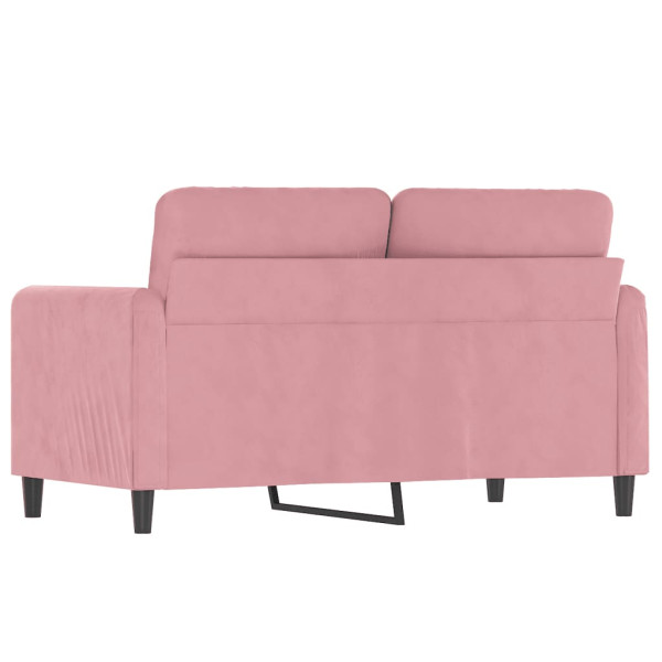 Sofá de 2 plazas terciopelo rosa 120 cm M 5