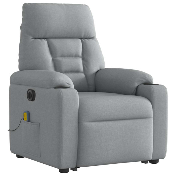 Poltrona elétrica reclinável massagens tecido cinzento-claro M 4
