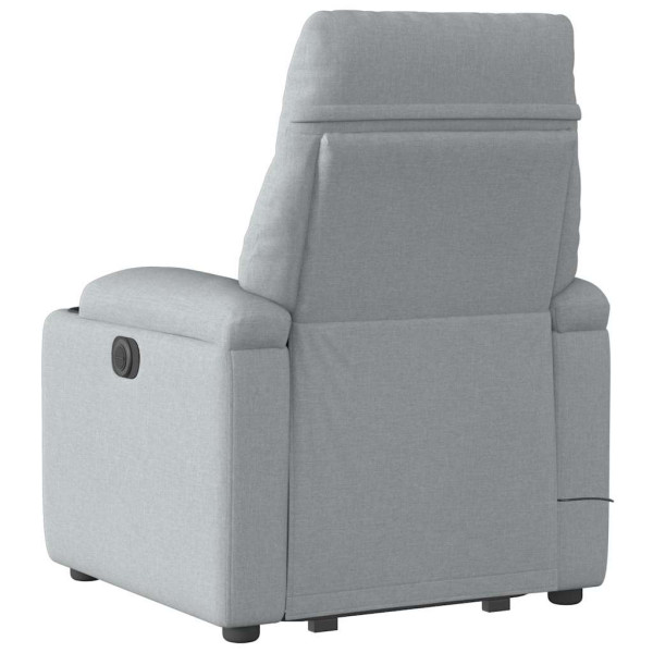 Sillón de masaje eléctrico reclinable elevable tela gris claro M 5