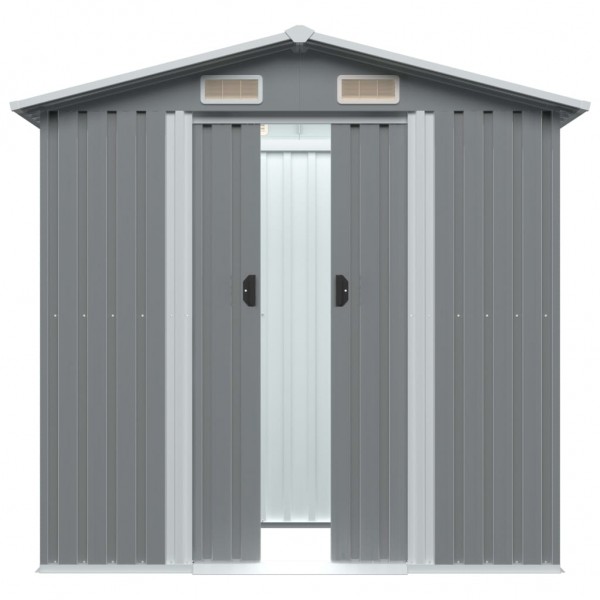 Caseta de jardín de acero gris antracita 204x132x186 cm M 5
