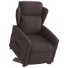 Sillón eléctrico reclinable elevable de tela marrón oscuro 3
