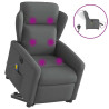 Sillón de masaje eléctrico reclinable elevable tela gris oscuro 1
