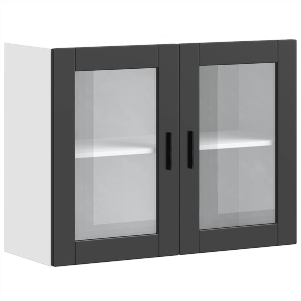 Armario de pared para cocina con puerta de cristal Porto negro M 2