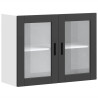 Armario de pared para cocina con puerta de cristal Porto negro 2