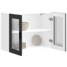 Armario de pared para cocina con puerta de cristal Porto negro 5