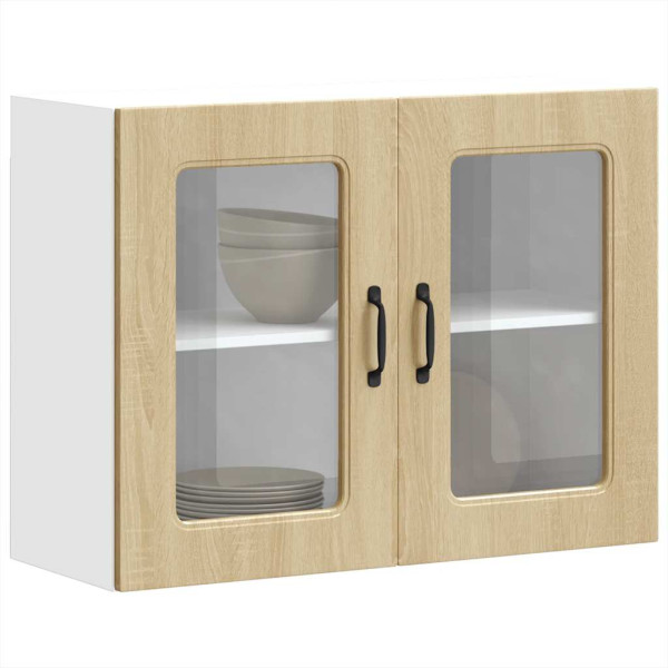 Armario pared cocina puerta de cristal Kalmar roble sonoma D