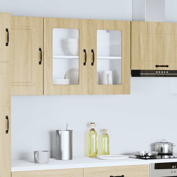 Armario pared cocina puerta de cristal Kalmar roble sonoma M 4