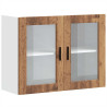 Armario de pared para cocina puerta cristal Porto madera vieja 2