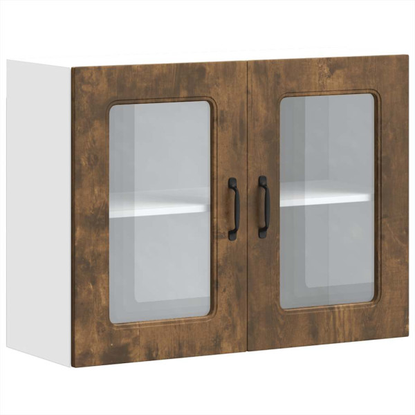 Armario pared cocina puerta de cristal Kalmar roble ahumado M 2