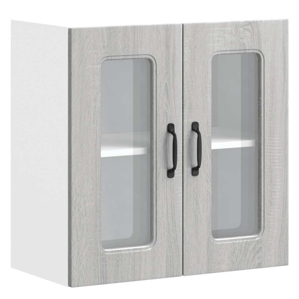 Armario pared cocina puerta de cristal Kalmar sonoma gris M 2