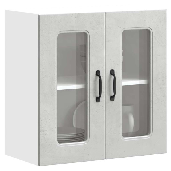 Armario pared cocina puerta de cristal Kalmar gris hormigón D