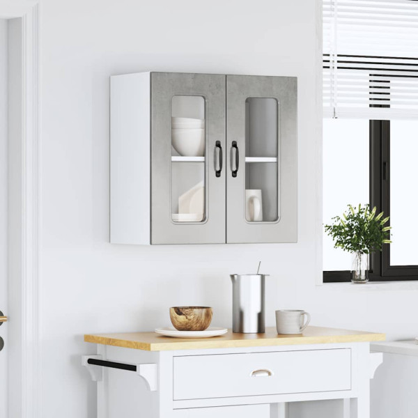 Armario pared cocina puerta de cristal Kalmar gris hormigón M 4