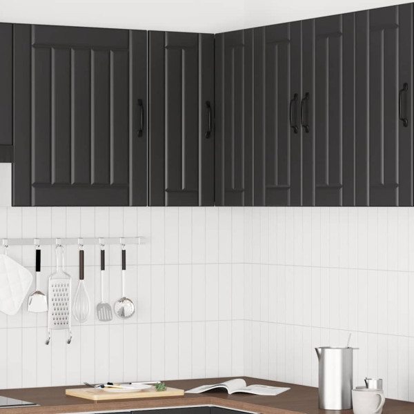 Mueble de cocina esquina pared Lucca madera ingeniería negra M 3
