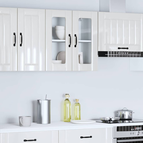 Armario pared cocina puerta cristal Lucca blanca alto brillo M 4
