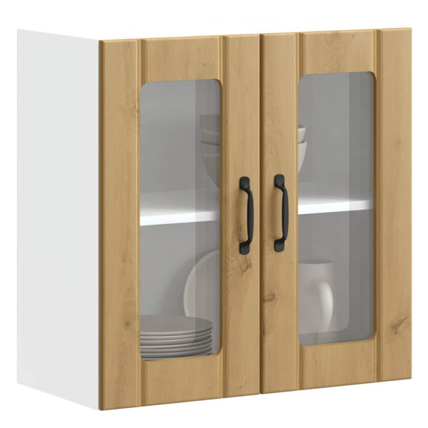Armario pared cocina puerta de cristal Lucca roble artesanal D