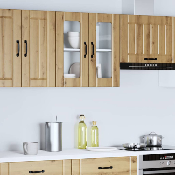 Armario pared cocina puerta de cristal Lucca roble artesanal M 4