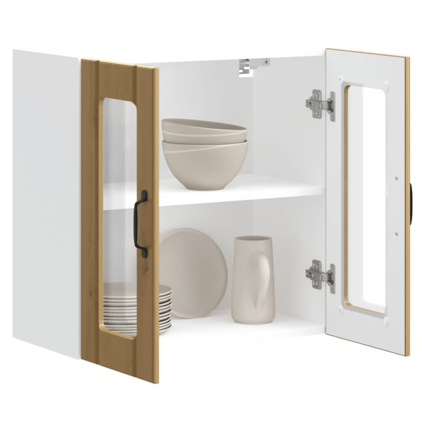 Armario pared cocina puerta de cristal Lucca roble artesanal M 5