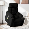 Sillón reclinable de masaje elevable tela de microfibra negro 2