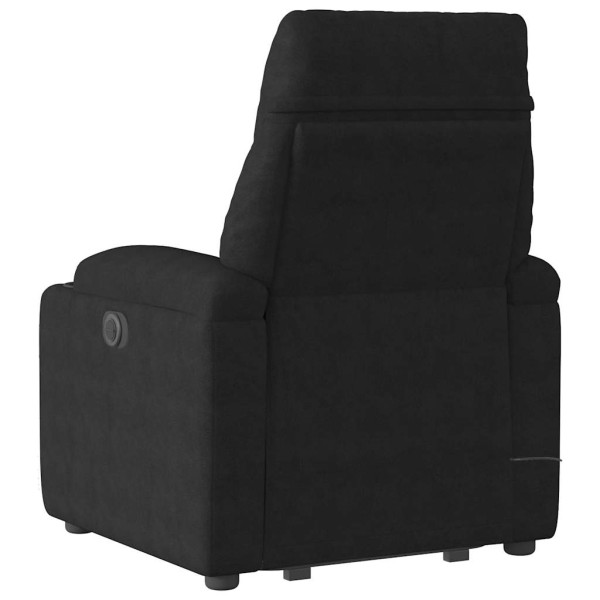Sillón reclinable de masaje elevable tela de microfibra negro M 5