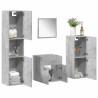 Juego muebles de baño 4 pzas madera contrachapada gris hormigón 1