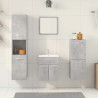 Juego muebles de baño 4 pzas madera contrachapada gris hormigón 3