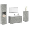 Juego muebles de baño 4 pzas madera contrachapada gris hormigón 1
