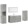 Juego muebles de baño 4 pzas madera contrachapada gris hormigón 2
