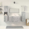 Juego muebles de baño 4 pzas madera contrachapada gris hormigón 3