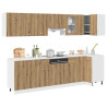 Set de muebles cocina 11 pzas madera ingeniería roble artesanal 1