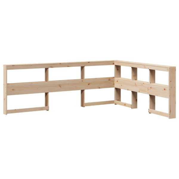 Cabecero librería en forma de L madera maciza de pino 160 cm M 2