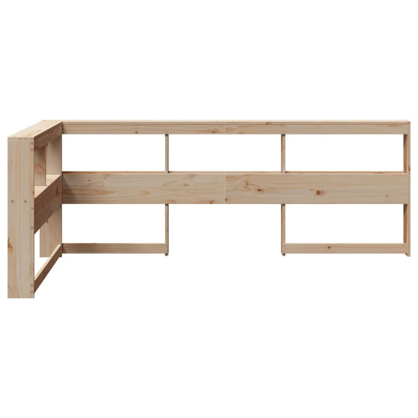 Cabecero librería en forma de L madera maciza de pino 75 cm M 5