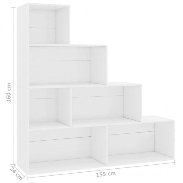 Estantería madera contrachapada blanco brillante 155x24x160cm M 5