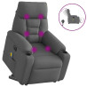 Sillón de masaje eléctrico reclinable elevable tela gris oscuro 1