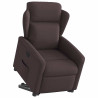 Sillón reclinable elevable tela marrón oscuro 3
