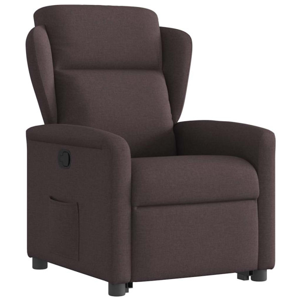 Sillón reclinable elevable tela marrón oscuro M 4