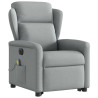 Sillón de masaje eléctrico reclinable elevable tela gris claro 4