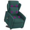 Sillón masaje eléctrico reclinable elevable tela verde oscuro 3