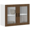 Armario de pared para cocina puerta cristal Porto roble marrón 1