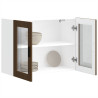 Armario de pared para cocina puerta cristal Porto roble marrón 5