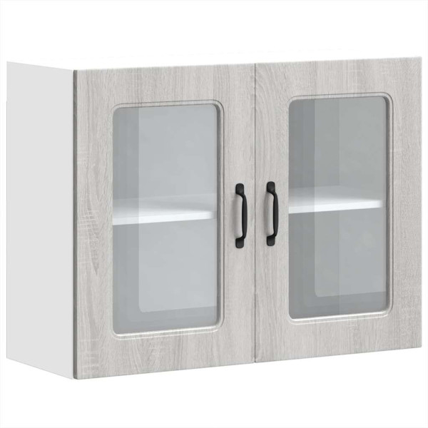 Armario pared cocina puerta de cristal Kalmar sonoma gris M 2