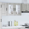 Armario pared cocina puerta de cristal Kalmar sonoma gris 4