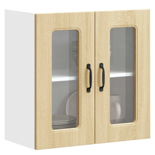 Armario pared cocina puerta de cristal Kalmar roble sonoma D