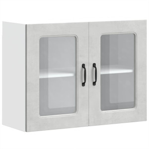 Armario pared cocina puerta de cristal Kalmar gris hormigón H