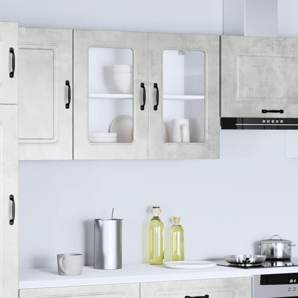Armario pared cocina puerta de cristal Kalmar gris hormigón M 4