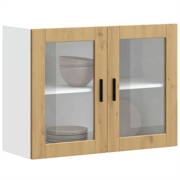 Armario pared para cocina puerta cristal Porto roble artesanal D
