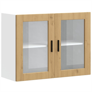 Armario pared para cocina puerta cristal Porto roble artesanal H
