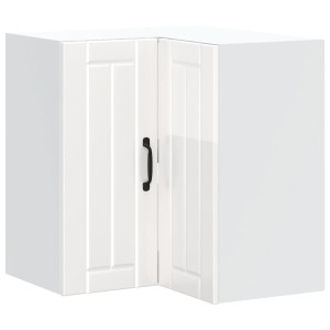 Armario de cocina de esquina pared Lucca blanca de alto brillo H