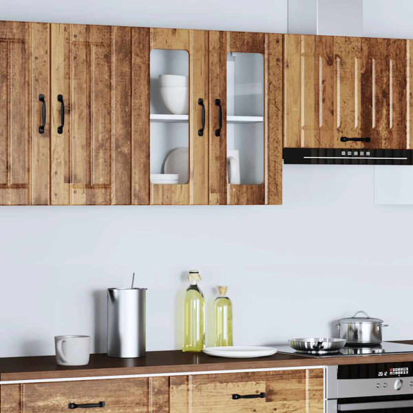 Armario pared cocina puerta de cristal Lucca madera vieja M 4