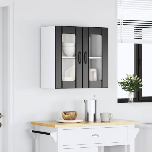 Armario pared cocina puerta de cristal Lucca negra M 3