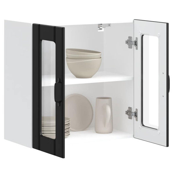Armario pared cocina puerta de cristal Lucca negra M 5